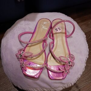 BAMBOO Pink Sandals with Glossy Finish